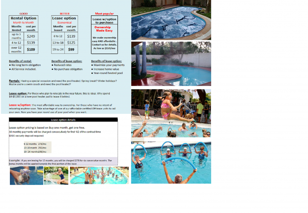 Pool Heater Lease Program Rent A Pool Heater Tampa