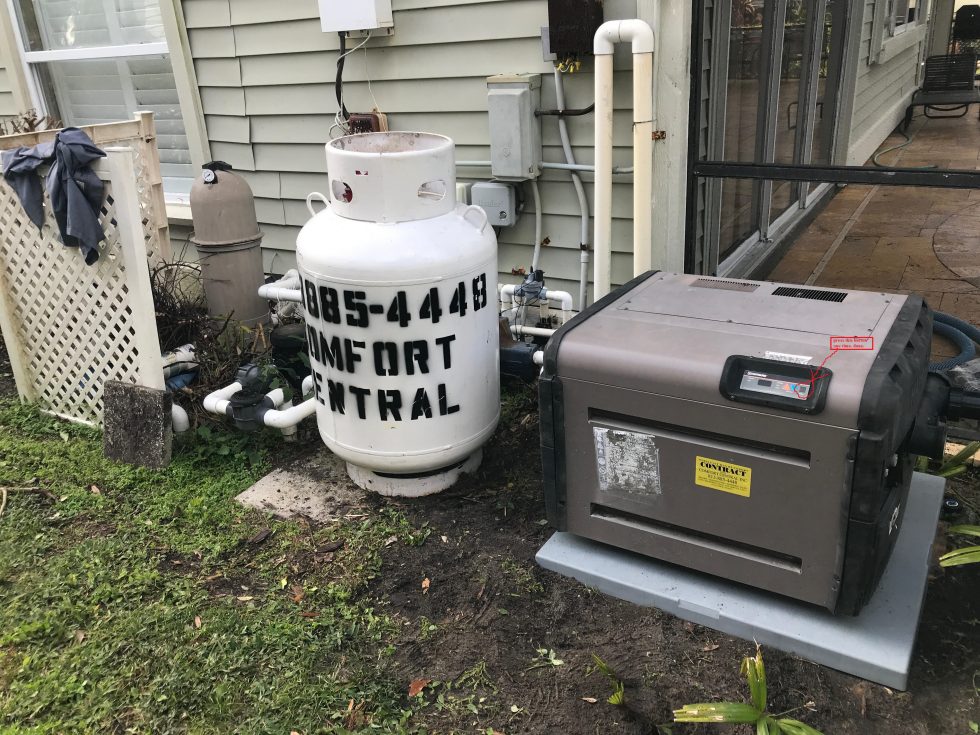 Propane tank info. Pool Heater Rental